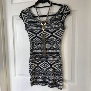 Charlotte Russe Tribal/Geometric Pattern MiniDress